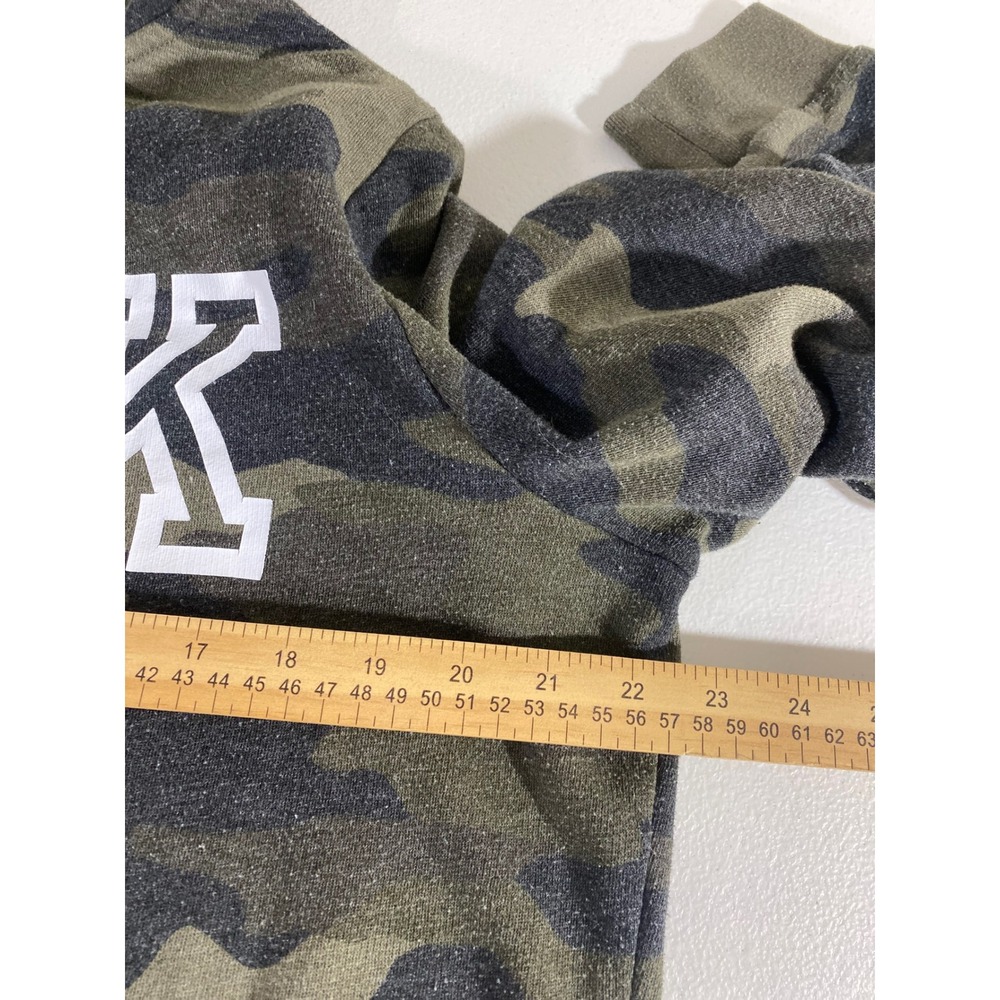 PINK Victoria's Secret Hoodie Women XL Green Camo Excellent Full Zip Logo - Picture 5 of 8